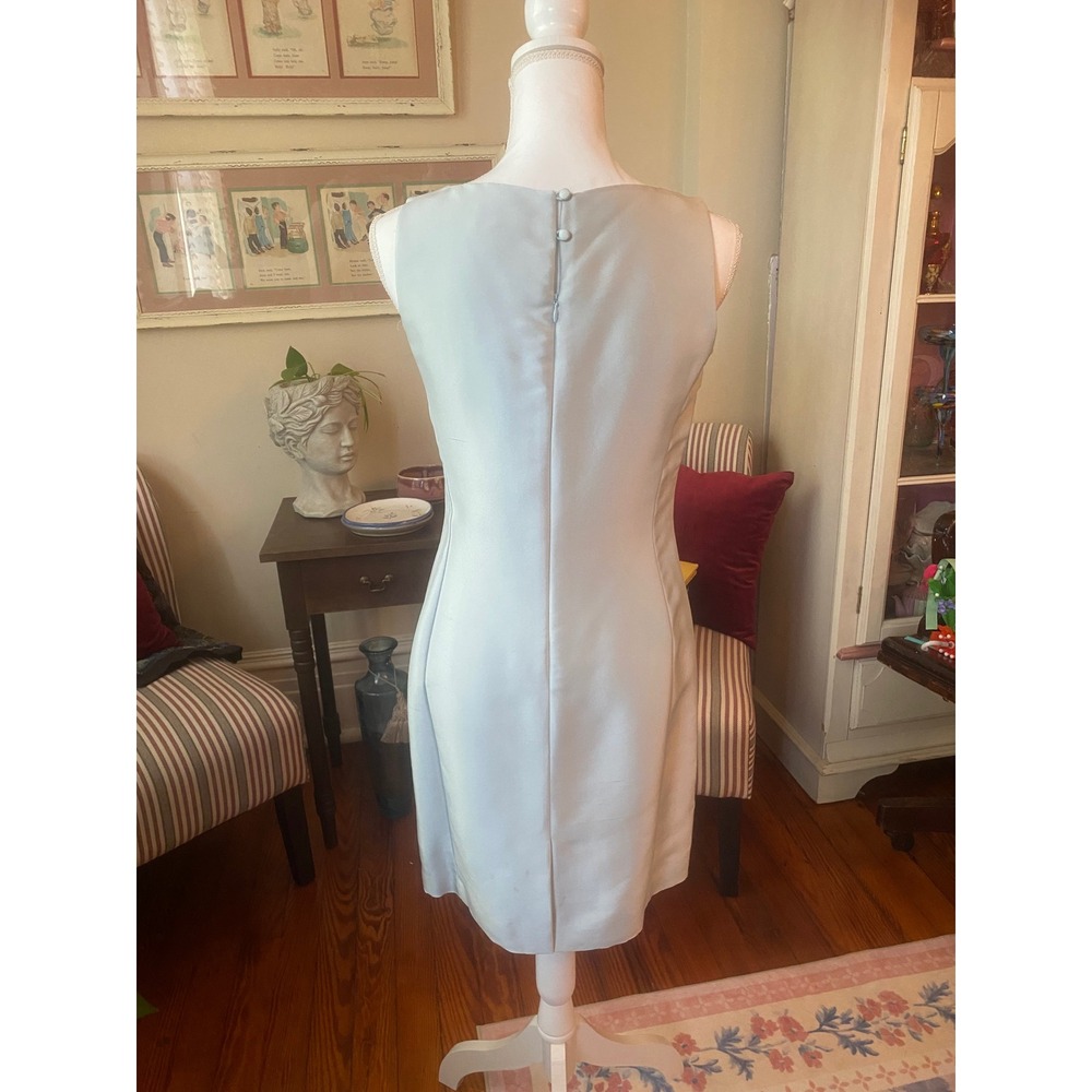 Anne Taylor 6P set Elegant Light Blue Silk Shantung Skirt Suit  Blazer dress - Picture 7 of 7